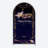 Lofaris Elegant Purple Mask Birthday Masquerade Arch Backdrop